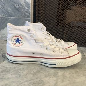 White Converse High Tops - Size 8